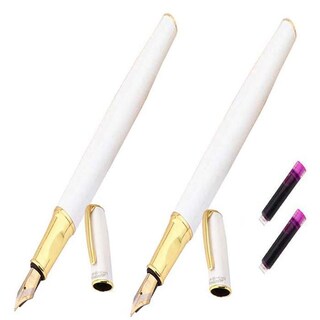 Foto 1 | Foto 1 | Plumas tipo Fuente High Monaco Mxiwe-012 2 Piezas color Blanco 2 Tintas Rosas