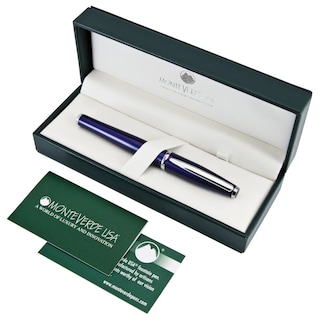 Foto 4 | Foto 4 | Pluma Estilográfica Monteverde Aldo Domani Azul Con Punta Plateada - Venta Internacional.
