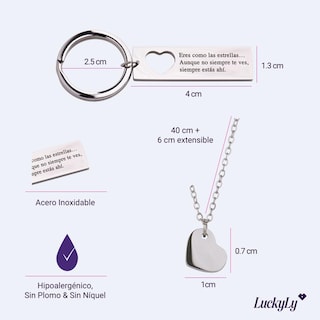 Foto 5 | Foto 5 | Kit Collar de Corazón y Llavero Luckyly Joana
