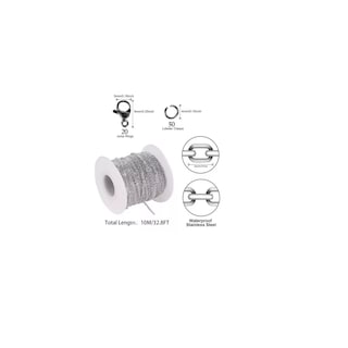 Foto 2 | Foto 2 | Materiales para Joyeria Cadena de Acero Inoxidable 2mm x 10m Eo Safe Imports Esi-17443 Plateado