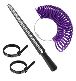 Foto 1 | Foto 1 | Juego De Medidor De Anillos Y Anillero De Plástico, 3 Piezas Violeta