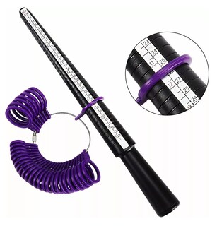 Foto 3 | Foto 3 | Juego De Medidor De Anillos Y Anillero De Plástico, 3 Piezas Violeta