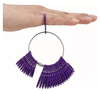 Foto 5 | Foto 5 | Juego De Medidor De Anillos Y Anillero De Plástico, 3 Piezas Violeta