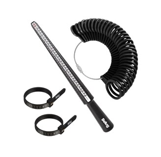 Foto 1 | Foto 1 | Juego De Medidor De Anillos Y Anillero De Plástico, 3 Piezas Negro Belug