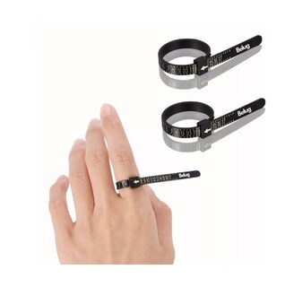 Foto 2 | Foto 2 | Juego De Medidor De Anillos Y Anillero De Plástico, 3 Piezas Negro Belug