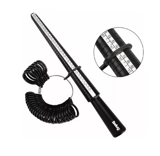 Foto 3 | Foto 3 | Juego De Medidor De Anillos Y Anillero De Plástico, 3 Piezas Negro Belug