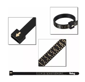 Foto 4 | Foto 4 | Juego De Medidor De Anillos Y Anillero De Plástico, 3 Piezas Negro Belug