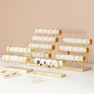 Foto 7 | Foto 7 | Soporte Para Pulseras Procase, 2 Niveles, Envuelto En Terciopelo Beige - Venta Internacional.