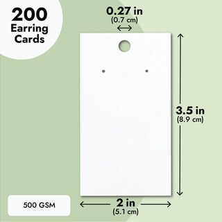Foto 5 | Foto 5 | Tarjetas Con Forma De Pendientes Juvale, 200 Unidades, Color Blanco, 500 G/m² - Venta Internacional.