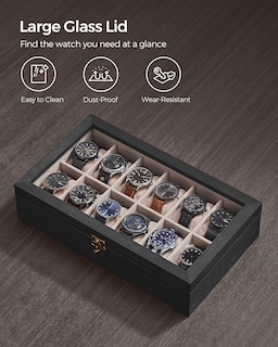 Foto 6 | Foto 6 | Organizador de Madera Songmics con 12 Ranuras Negro - Venta Internacional