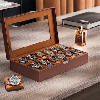 Foto 2 | Foto 2 | Caja Organizadora Procase De 12 Ranuras De Piel Sintética Para Hombre, Color Marrón - Venta Internacional.