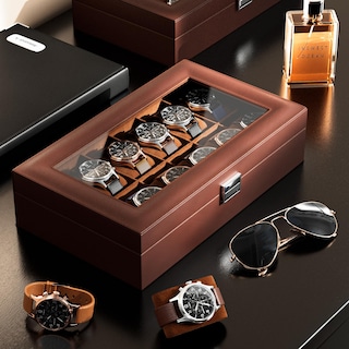 Foto 3 | Foto 3 | Caja Organizadora Procase De 12 Ranuras De Piel Sintética Para Hombre, Color Marrón - Venta Internacional.