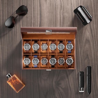 Foto 4 | Foto 4 | Caja Organizadora Procase De 12 Ranuras De Piel Sintética Para Hombre, Color Marrón - Venta Internacional.