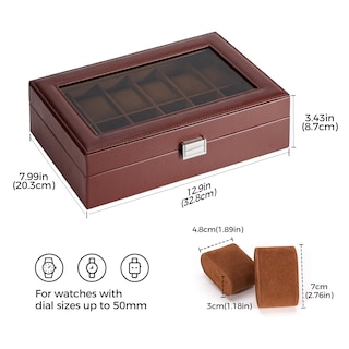 Foto 5 | Foto 5 | Caja Organizadora Procase De 12 Ranuras De Piel Sintética Para Hombre, Color Marrón - Venta Internacional.