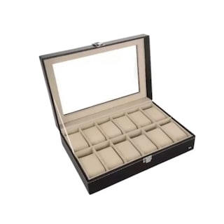 Foto 1 | Foto 1 | Estuche Organizador Caja De Relojes Y Joyas Con 12 Espacios Eo Safe Imports Esi-19060 Negro