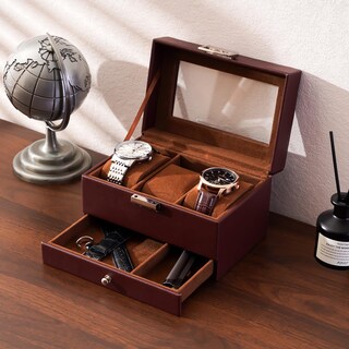 Foto 5 | Foto 5 | Vitrina Watch Box Procase De 3 Ranuras Con Cajón Para Hombre - Venta Internacional.