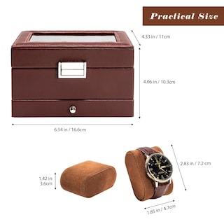 Foto 7 | Foto 7 | Vitrina Watch Box Procase De 3 Ranuras Con Cajón Para Hombre - Venta Internacional.