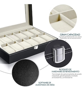 Foto 5 | Foto 5 | Estuche Organizador Lab.g De Caja Para Reloje Y Joyas Porta Reloje Negro Con Gris