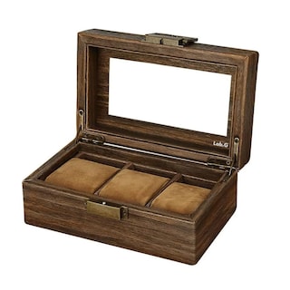 Foto 1 | Foto 1 | Caja Organizadora Madera Nogal Y Vidrio Para Relojes Lab.g, Cafe Oscuro