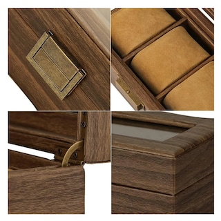 Foto 4 | Foto 4 | Caja Organizadora Madera Nogal Y Vidrio Para Relojes Lab.g, Cafe Oscuro