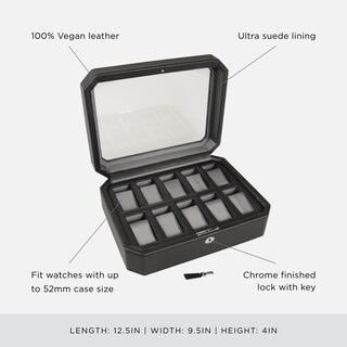 Foto 4 | Foto 4 | Caja De Relojes Wolf Windsor De Piel Vegana Negra 10 Relojes - Venta Internacional.