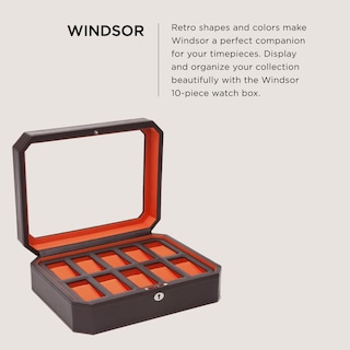 Foto 2 | Foto 2 | Caja De Relojes Wolf Windsor De 10 Piezas De Cuero Vegano Marrón/naranja - Venta Internacional.