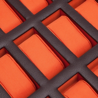 Foto 3 | Foto 3 | Caja De Relojes Wolf Windsor De 10 Piezas De Cuero Vegano Marrón/naranja - Venta Internacional.