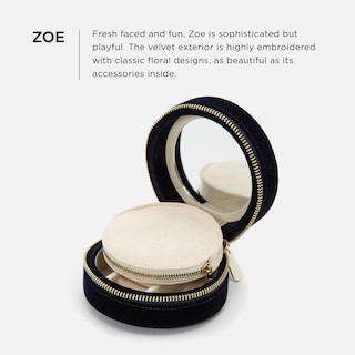 Foto 2 | Foto 2 | Estuche De Viaje Para Joyas Wolf Zoe Indigo Con Espejo Y Bolsa Con Cierre - Venta Internacional.