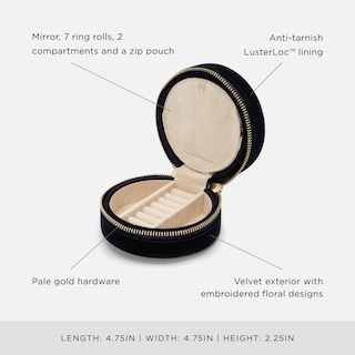 Foto 4 | Foto 4 | Estuche De Viaje Para Joyas Wolf Zoe Indigo Con Espejo Y Bolsa Con Cierre - Venta Internacional.