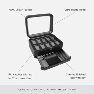 Foto 4 | Foto 4 | Caja Para Relojes Wolf Windsor De 10 Piezas Con Cajón Color Negro - Venta Internacional.