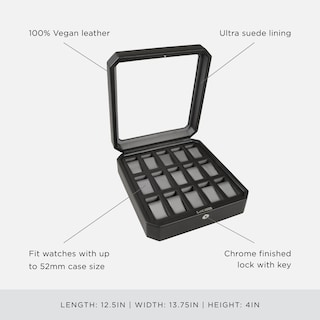 Foto 4 | Foto 4 | Caja De Relojes Wolf Windsor De Piel Vegana Negra 15 Relojes - Venta Internacional.