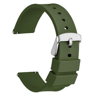 Foto 1 | Foto 1 | Correa de Reloj Wocci de Silicona Verde Militar 20 mm con Hebilla Plateada - Venta Internacional