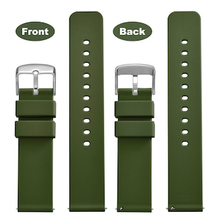 Foto 4 | Foto 4 | Correa de Reloj Wocci de Silicona Verde Militar 20 mm con Hebilla Plateada - Venta Internacional