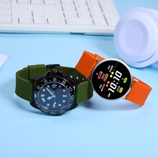 Foto 7 | Foto 7 | Correa de Reloj Wocci de Silicona Verde Militar 20 mm con Hebilla Plateada - Venta Internacional