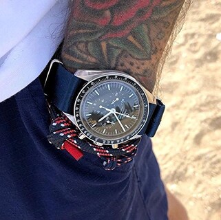 Foto 7 | Foto 7 | Correa de Reloj Archer Nailon Tejido Azul 22 mm - Venta Internacional