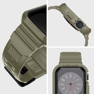 Foto 4 | Foto 4 | Funda Con Correa Para Apple Watch Spigen Rugged Armor Pro Vintage Khaki De 45 Mm/44 Mm - Venta Internacional.