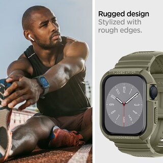 Foto 5 | Foto 5 | Funda Con Correa Para Apple Watch Spigen Rugged Armor Pro Vintage Khaki De 45 Mm/44 Mm - Venta Internacional.