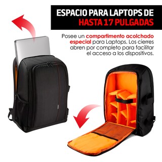 Foto 7 | Foto 7 | Mochila para Laptop y Cámara Fotográfica Grande M-3000 Redlemon 80880 color Negro