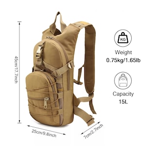 Foto 2 | Foto 2 | Mochila Hidratación Táctica Ciclismo Bolsa De Agua 3l Estilo 2 Eo Safe Imports Esi-14418 Beige