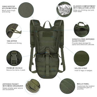 Foto 2 | Foto 2 | Mochila De Hidratación Unigear Tactical De 3 Litros Con Bolsa De Agua - Venta Internacional.