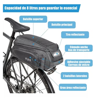 Foto 2 | Foto 2 | Bolsa Para Asientos Traseros De Bicicleta Impermeable Eo Safe Imports Esi-8852 Negro