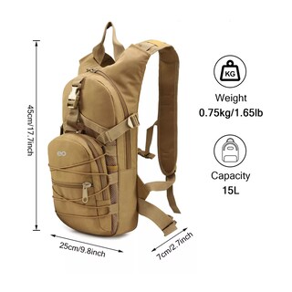 Foto 2 | Foto 2 | Mochila Hidratación Táctica Ciclismo Bolsa De Agua 3l Estilo 2 Eo Safe Imports Esi-14418-1 Beige