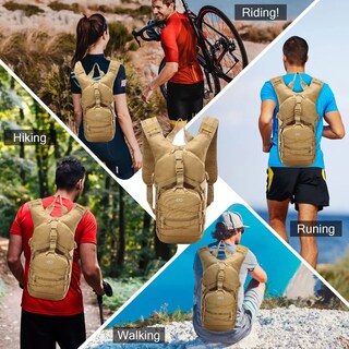 Foto 3 | Foto 3 | Mochila Hidratación Táctica Ciclismo Bolsa De Agua 3l Estilo 2 Eo Safe Imports Esi-14418-1 Beige