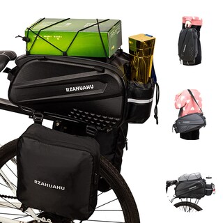Foto 1 | Foto 1 | Bolsa Trasera Para Bicicleta Rzahuahu 3 En 1, Ampliable, 18 L, Negra - Venta Internacional.