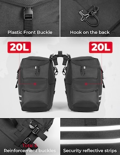 Foto 5 | Foto 5 | Alforjas Para Bicicleta Kemimoto, 40 L, Para Portaequipajes Trasero, Impermeable, Color Negro - Venta Internacional.