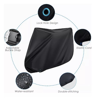 Foto 3 | Foto 3 | Funda Impermeable Antipolvo Anti-uv Para Bicicleta+ Candado Eo Safe Imports Esi-9481 Negro