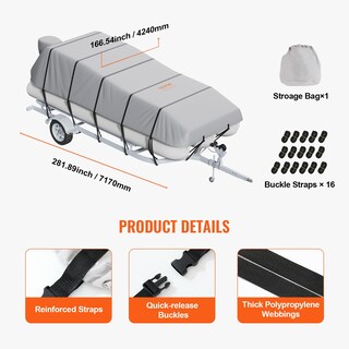 Foto 7 | Foto 7 | Funda Para Pontones Vevor 800d, Resistente, 19 A 20 Pies Con Cubierta De Motor - Venta Internacional.