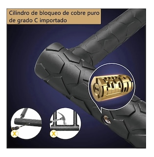 Foto 2 | Foto 2 | Candado Rígido Tipo U Para Bicicleta Motocicleta Con 2 Llaves Eo Safe Imports Esi-494 Negro