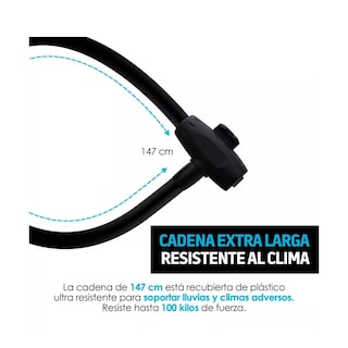 Foto 3 | Foto 3 | Candado Para Bicicleta 1.47 m Contra Agua Eo Safe Imports Esi-10629 Negro