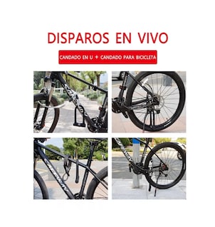 Foto 3 | Foto 3 | Candado Tipo U Para Bicicleta Belug Seguridad Con Llave Negro